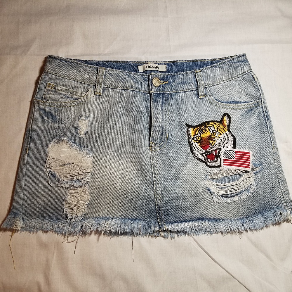 Refuge Brand Denim Mini Skirt